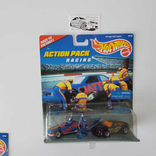 1996 Hot Wheels Action Pack Racing T-Bird Stocker & Buick Stocker