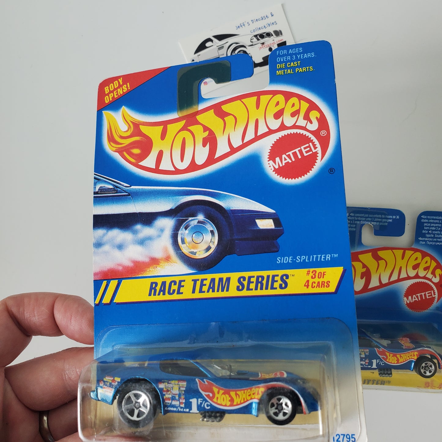 1995 Hot Wheels Side Splitter Race Team Series Long & Rare Short Card