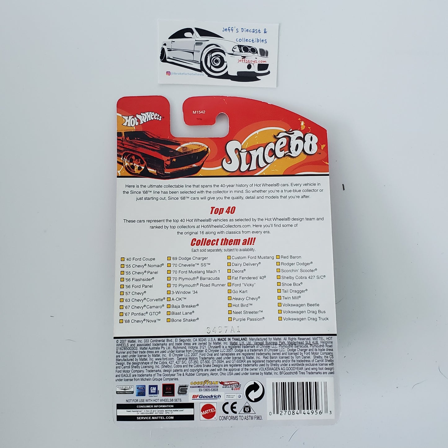 2007 Hot Wheels Since 68 '67 Camaro #2 Red 40th Anniversary