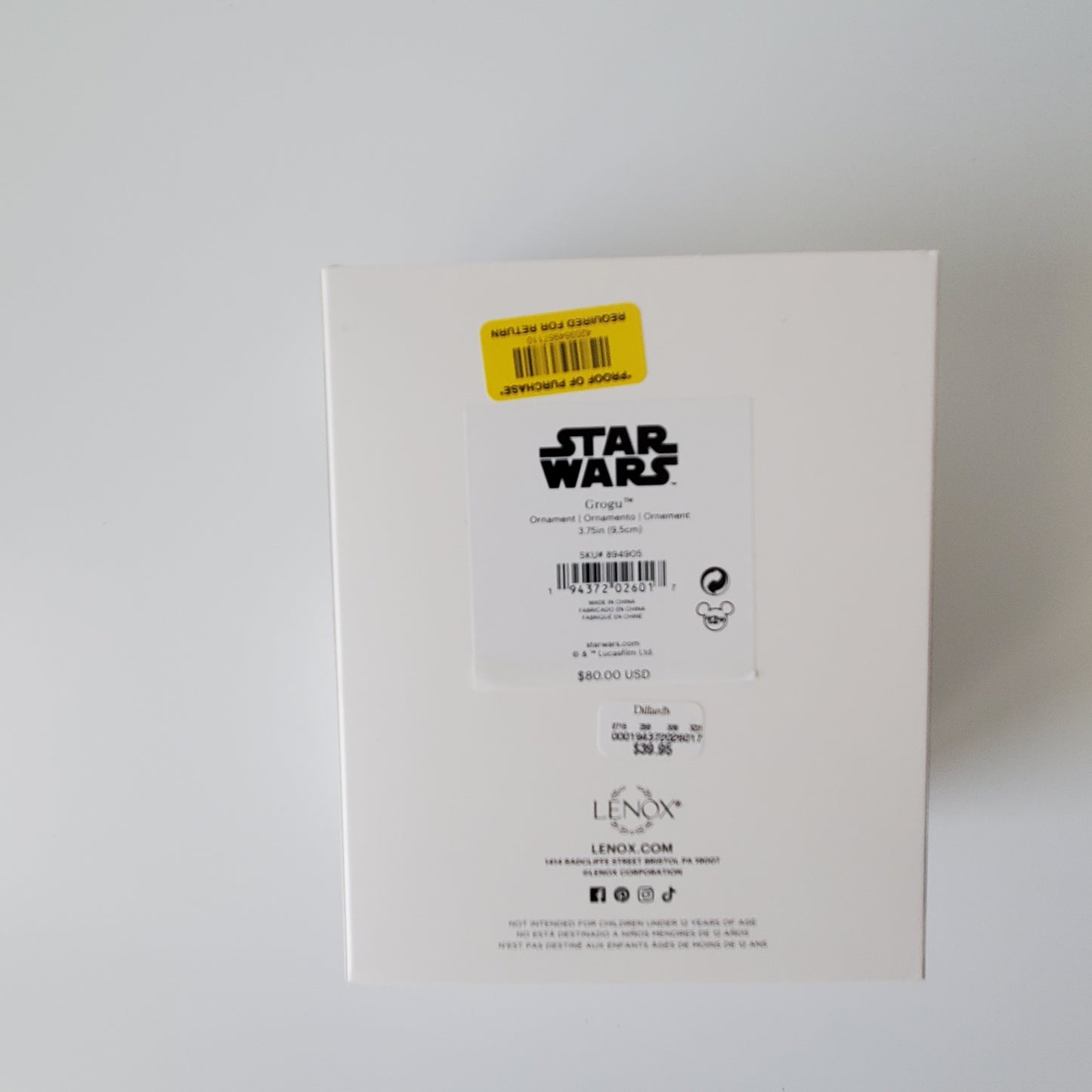 2023 Lenox Star Wars Yoda Ornament