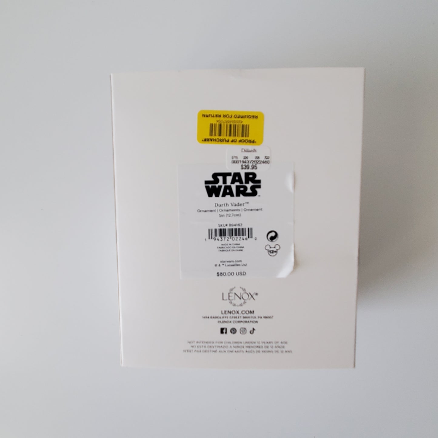 2023 Lenox Star Wars Darth Vader Ornament