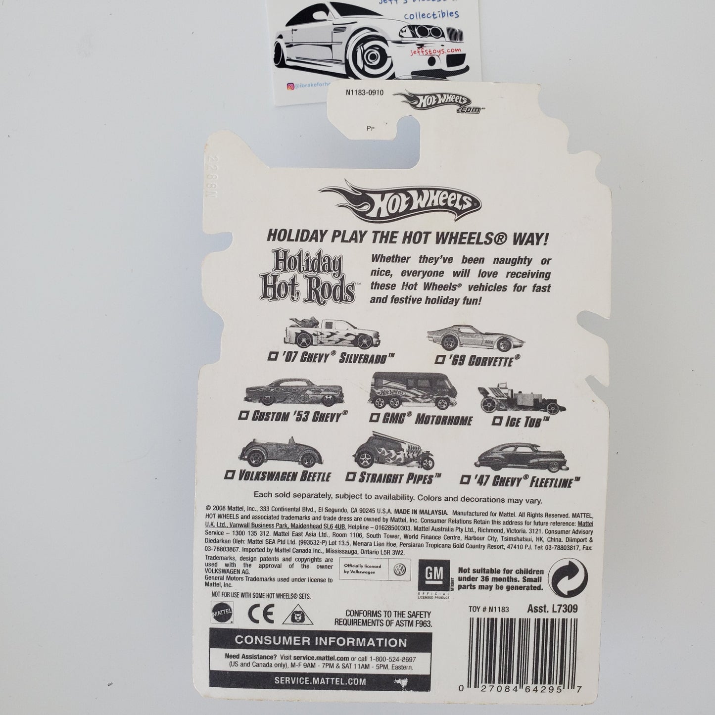 2008 Hot Wheels Holiday Hot Rods Straight Pipes **Bad Card
