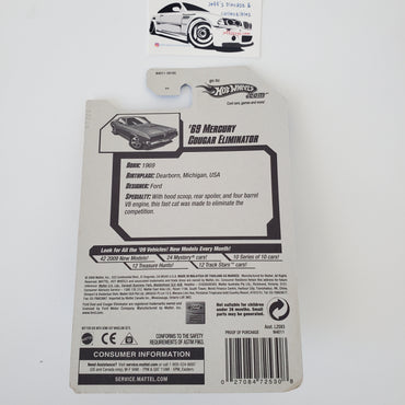 2009 Hot Wheels '69 Mercury Cougar Eliminator #8 Blue