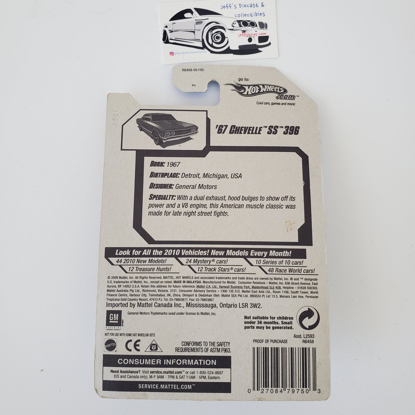 2010 Hot Wheels '67 Chevelle SS 396 #44 Red