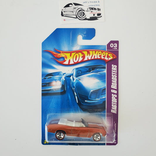 2007 Hot Wheels '70 Chevelle Orange Ragtop Redlines