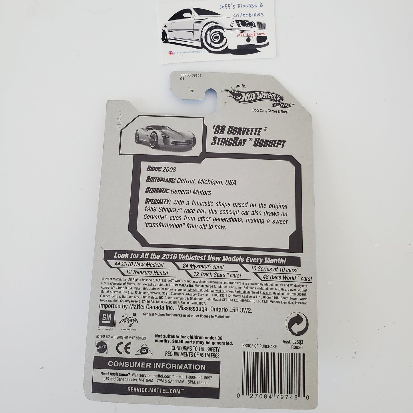 2010 Hot Wheels '09 Corvette Stingray Concept #19