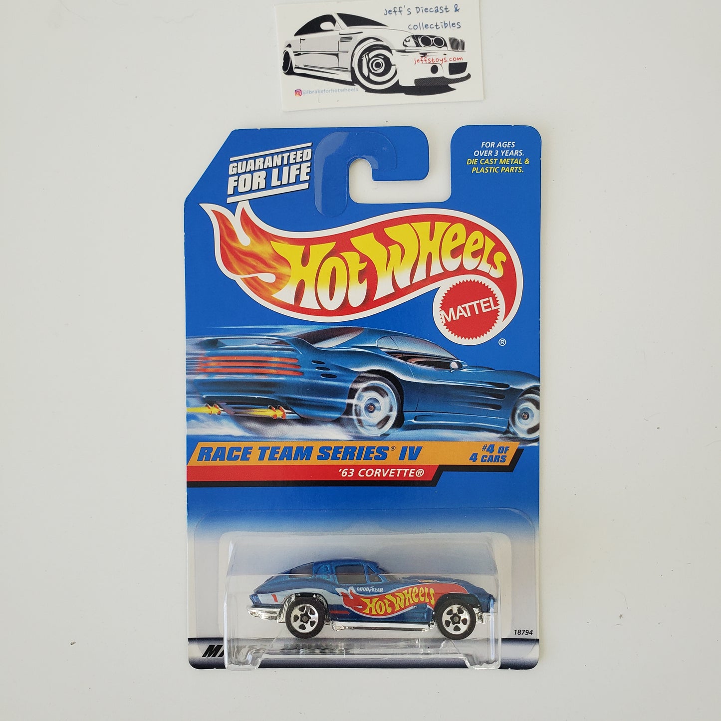 1998 Hot Wheels '63 Corvette #728 Race Team Series