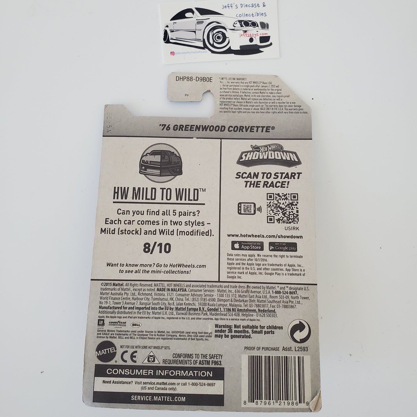 2015 Hot Wheels '76 Greenwood Corvette Red