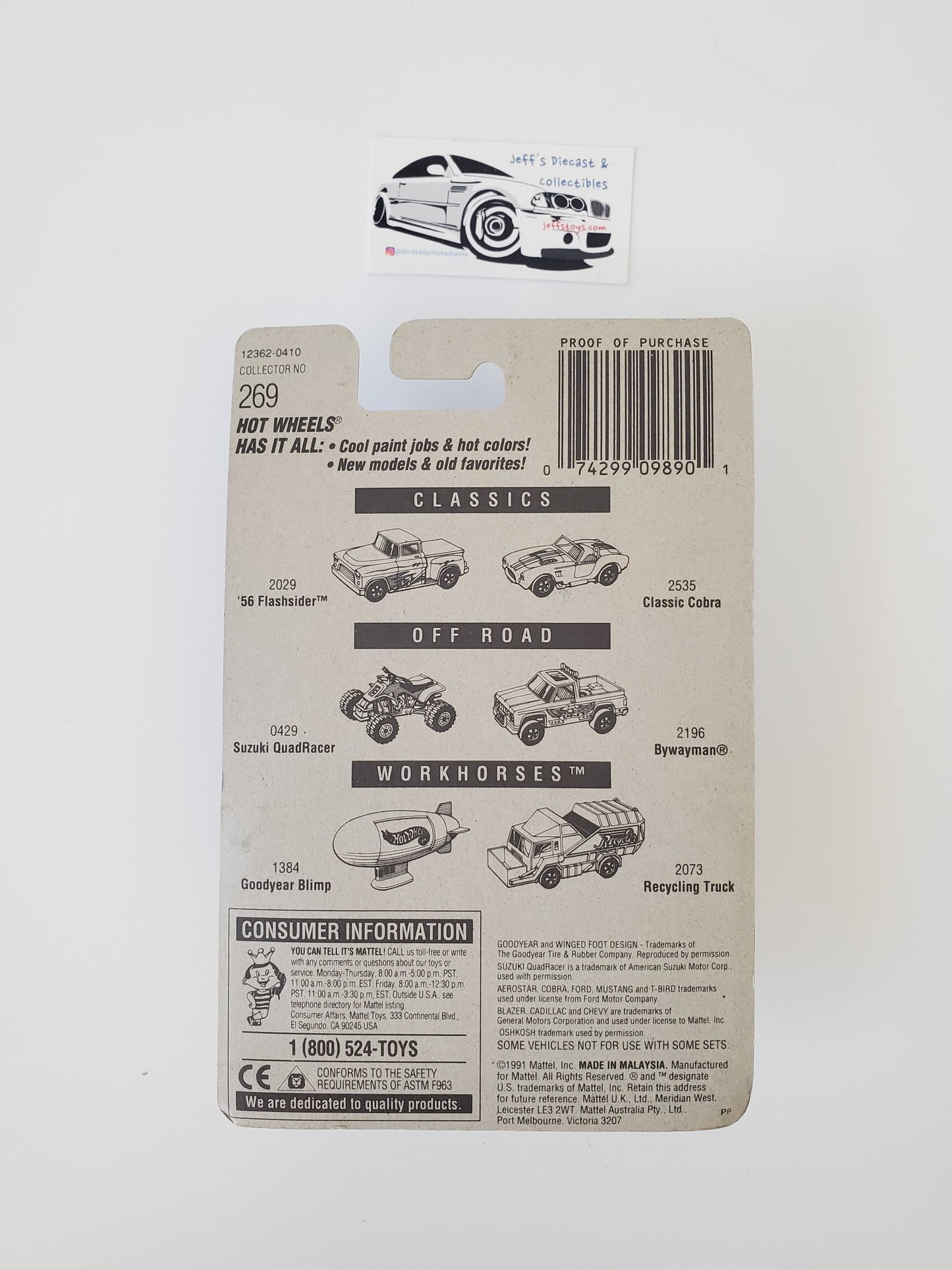 1991 Hot Wheels Oshkosh Cement Mixer #269