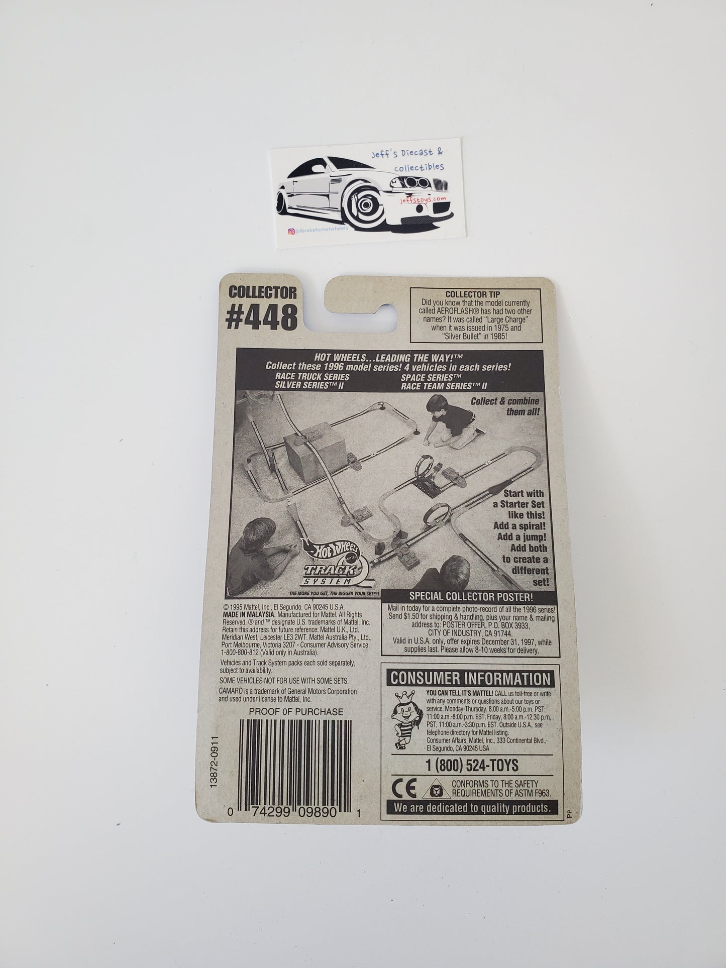 1995 Hot Wheels '67 Camaro #448 - Rare Base Errors!