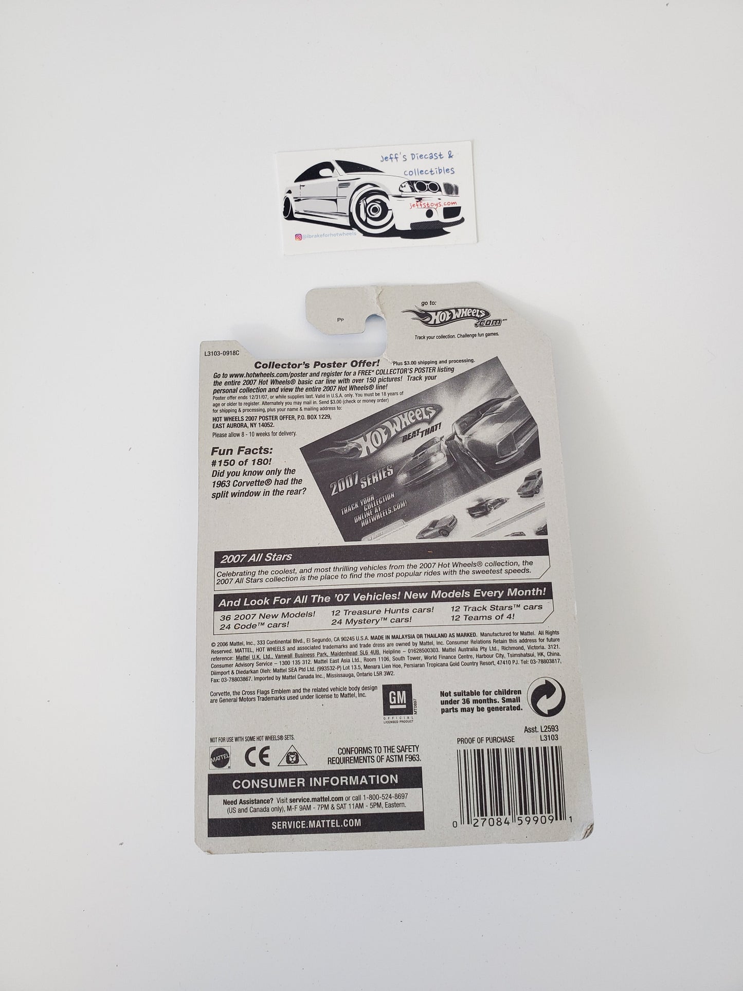 2007 Hot Wheels '63 Corvette #150