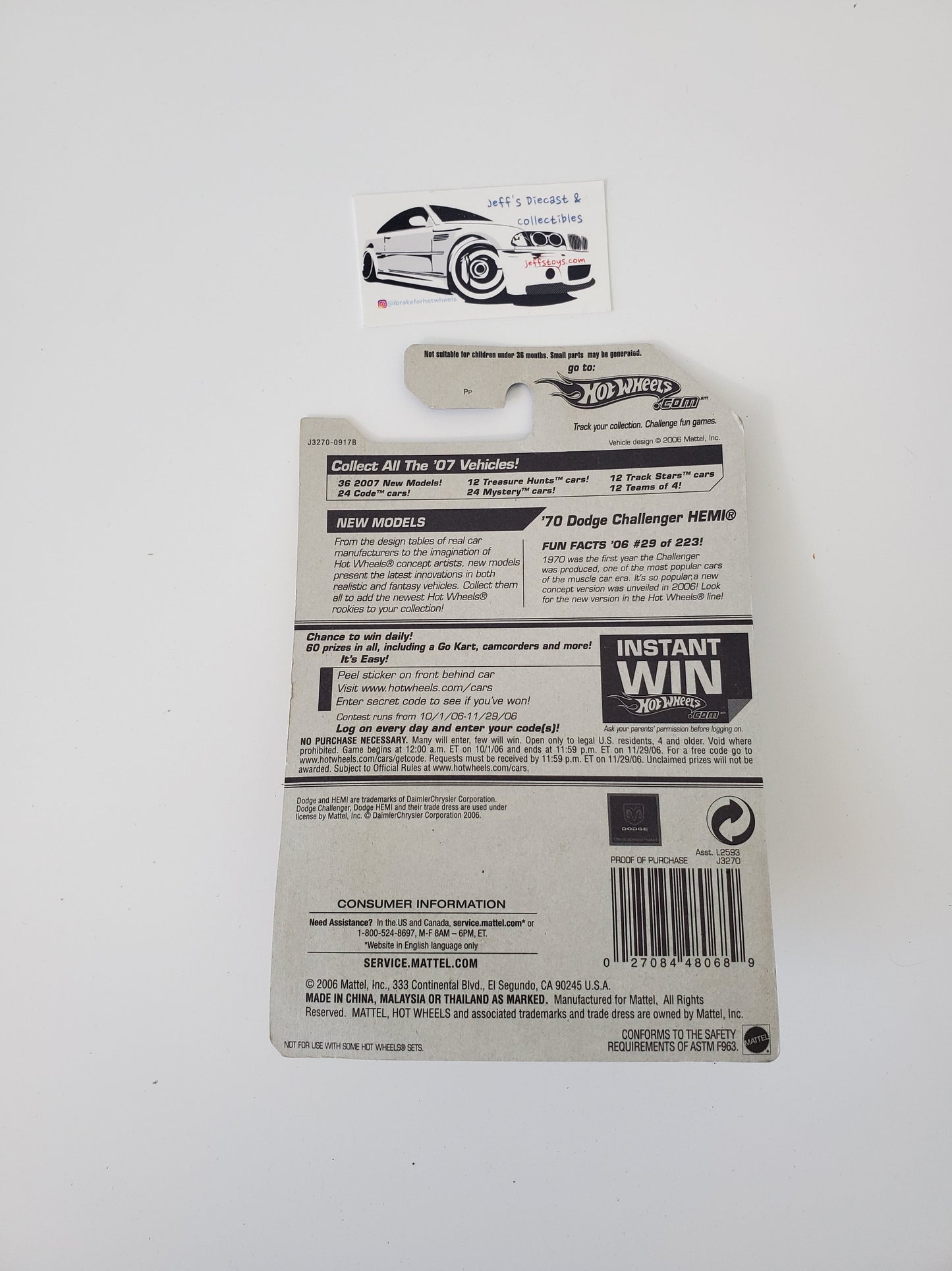 2007 Hot Wheels '70 Dodge Challenger Hemi #29