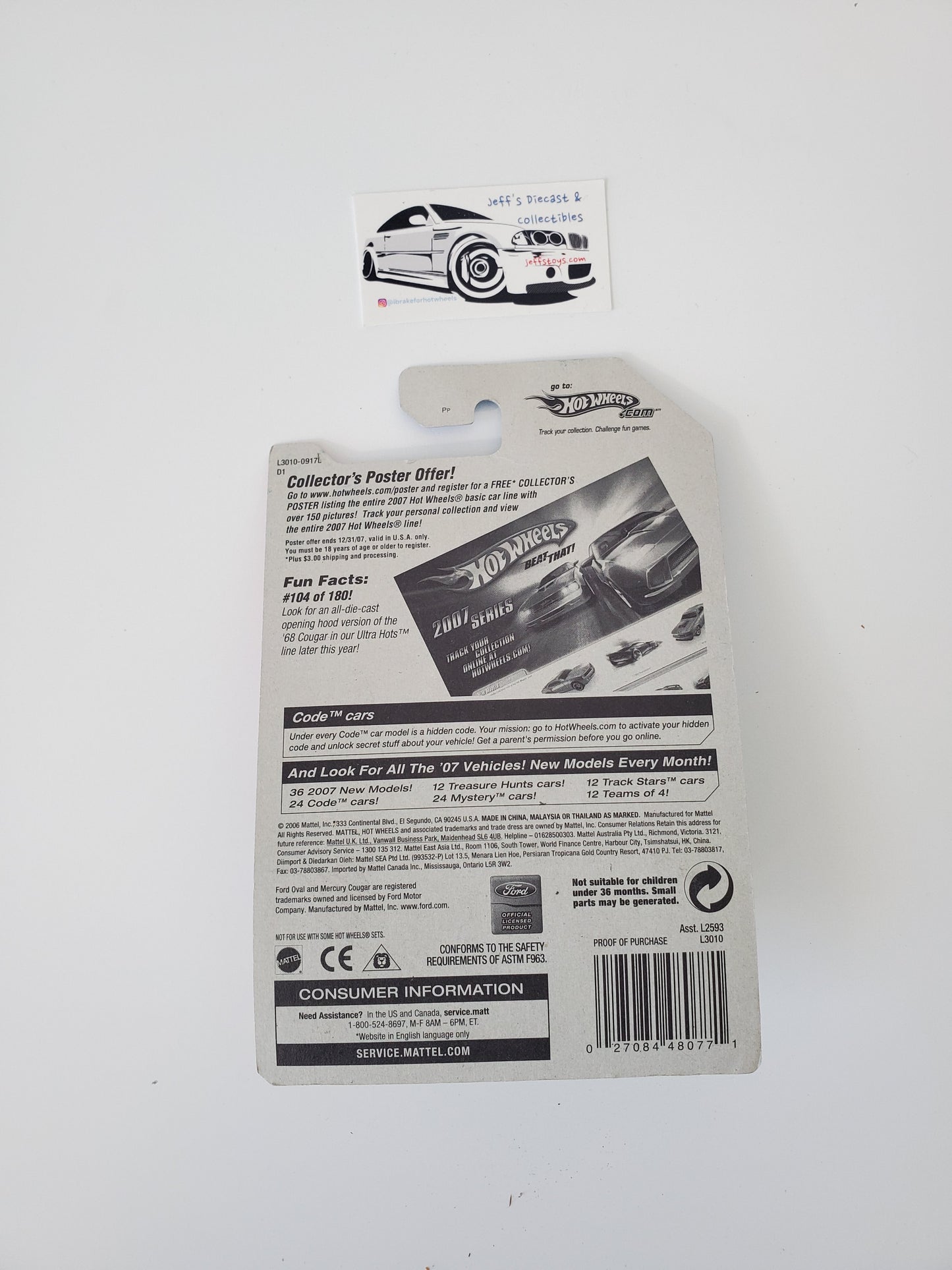 2007 Hot Wheels 1968 Mercury Cougar #104