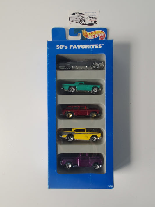 1995 Hot Wheels 50's Favorites 5 Pack - Chevy, Ford, Cadillac