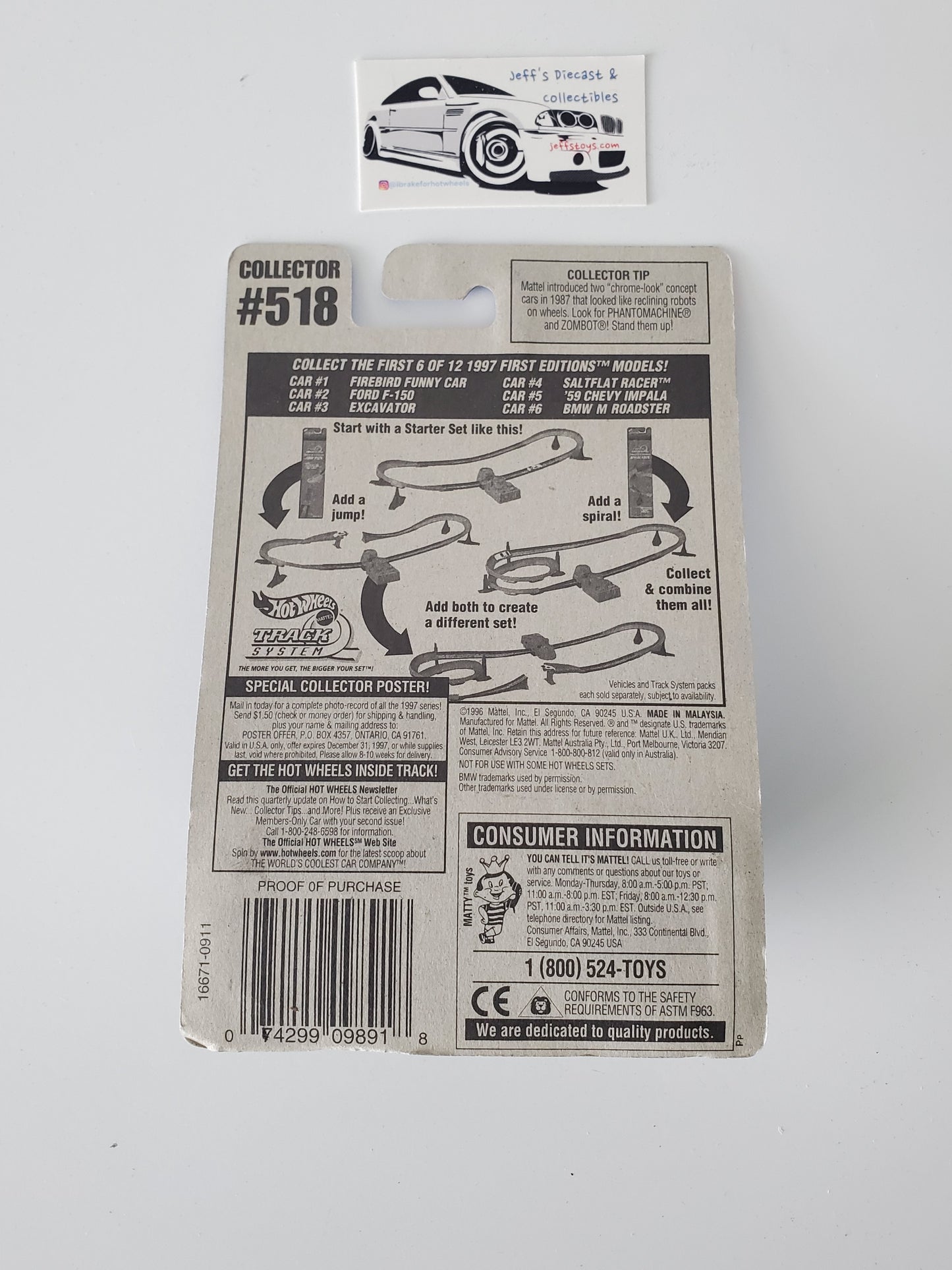 1997 Hot Wheels BMW M Roadster #518