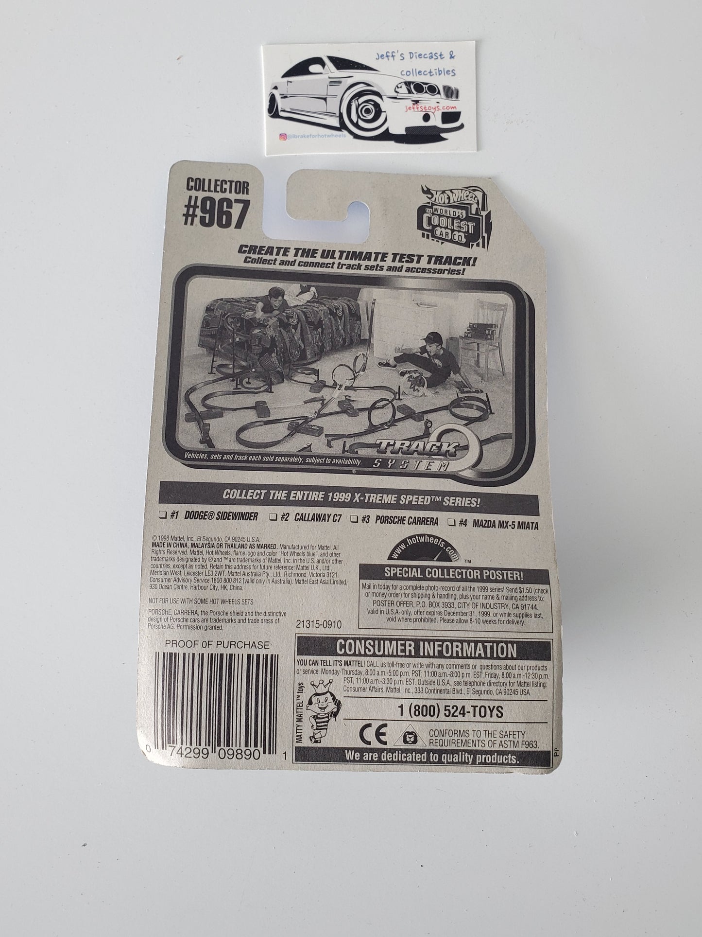 1999 Hot Wheels Porsche Carrera #967