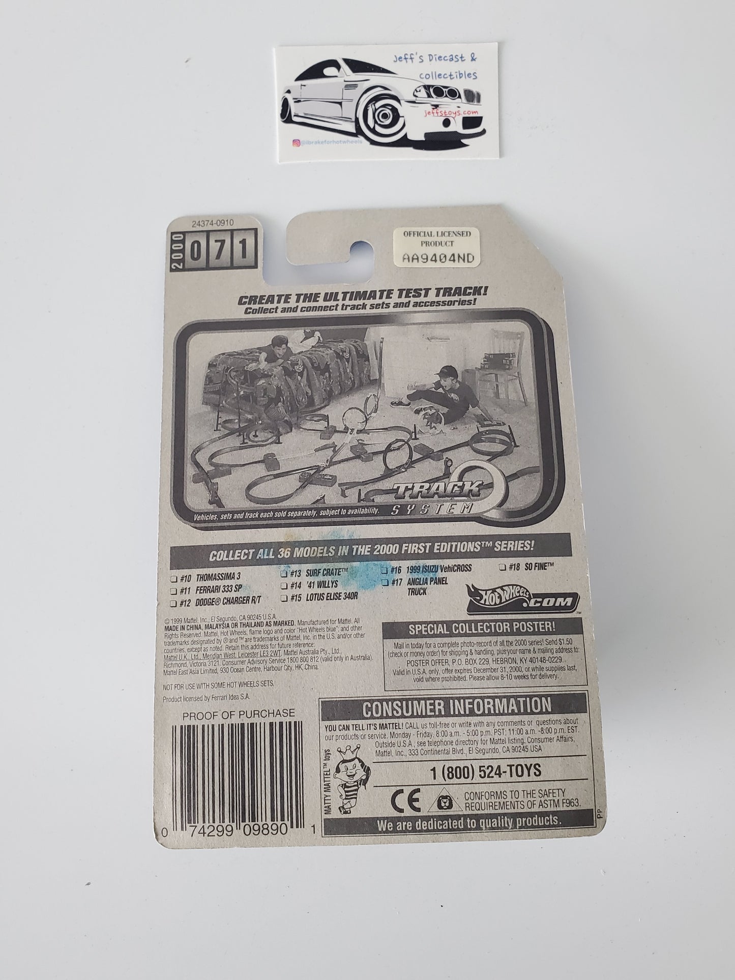 2000 Hot Wheels Ferrari 333 SP #71