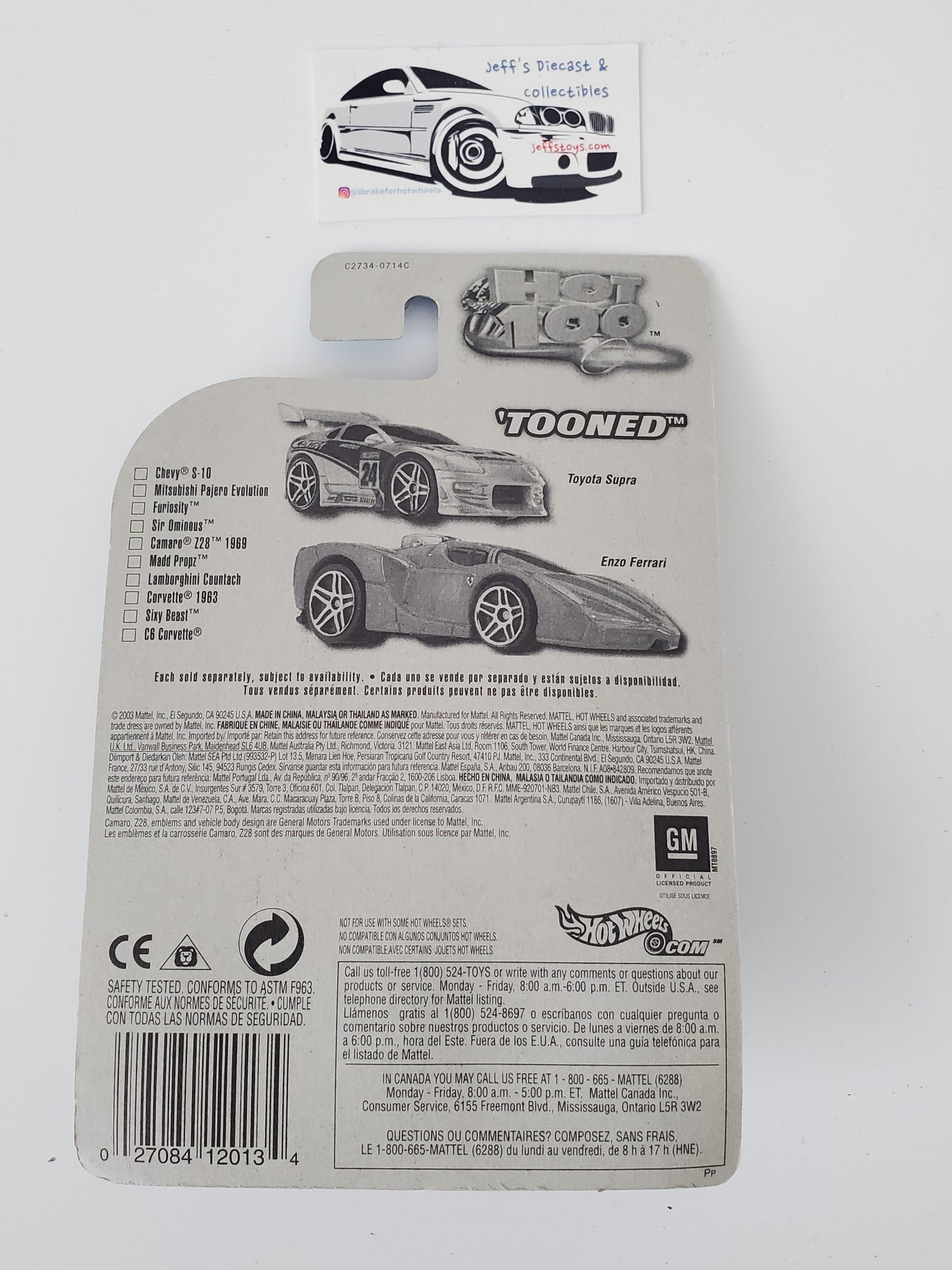 2004 Hot Wheels Tooned 1969 Camaro Z28 #71 Red