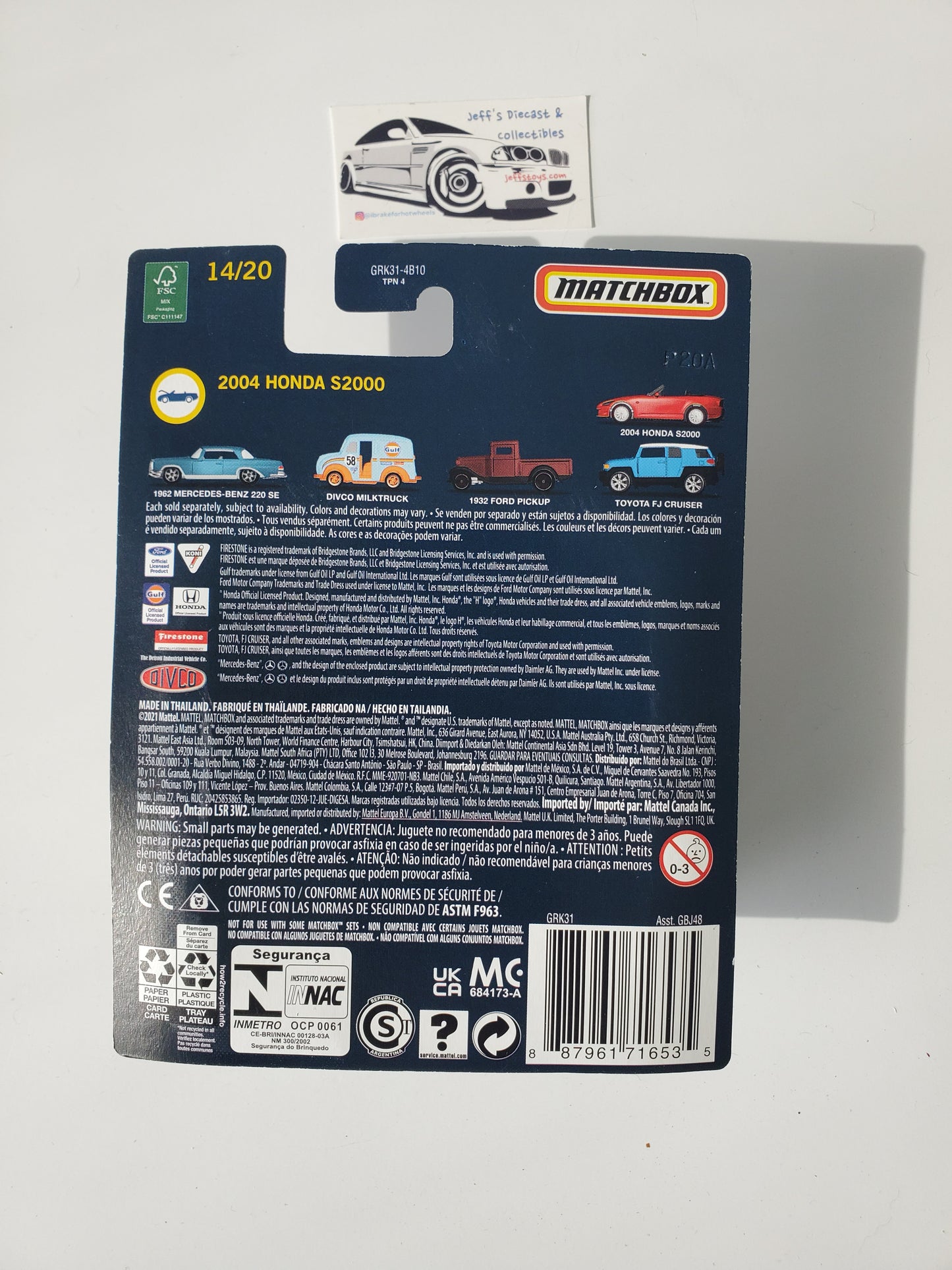 2020 Matchbox Collectors 2004 Honda S2000