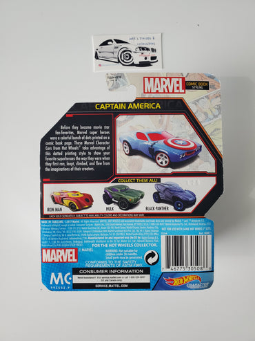 2017 Hot Wheels Character Cars Captain America Comic Book Styling