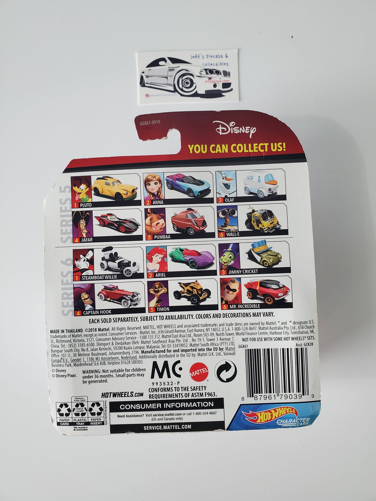 2018 Hot Wheels Character Cars Disney's Captain Hook