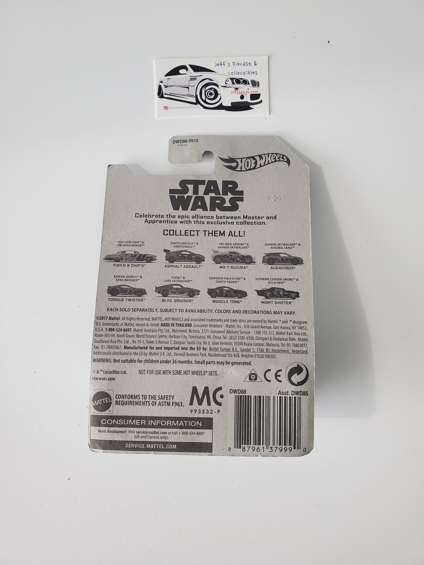2017 Hot Wheels Star Wars Fish'd & Chip'd - poor card