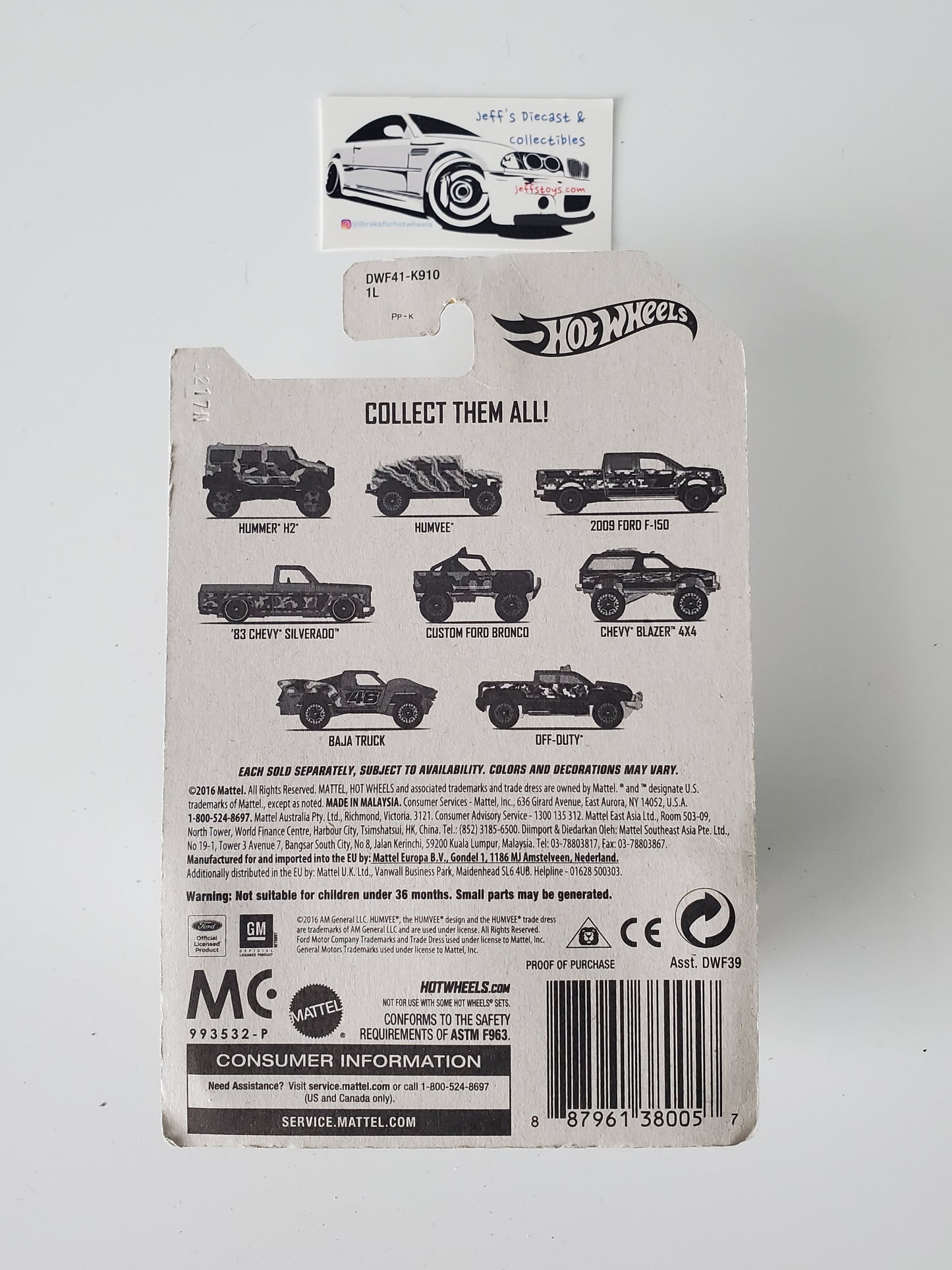 2017 Hot Wheels Camouflage Series Humvee