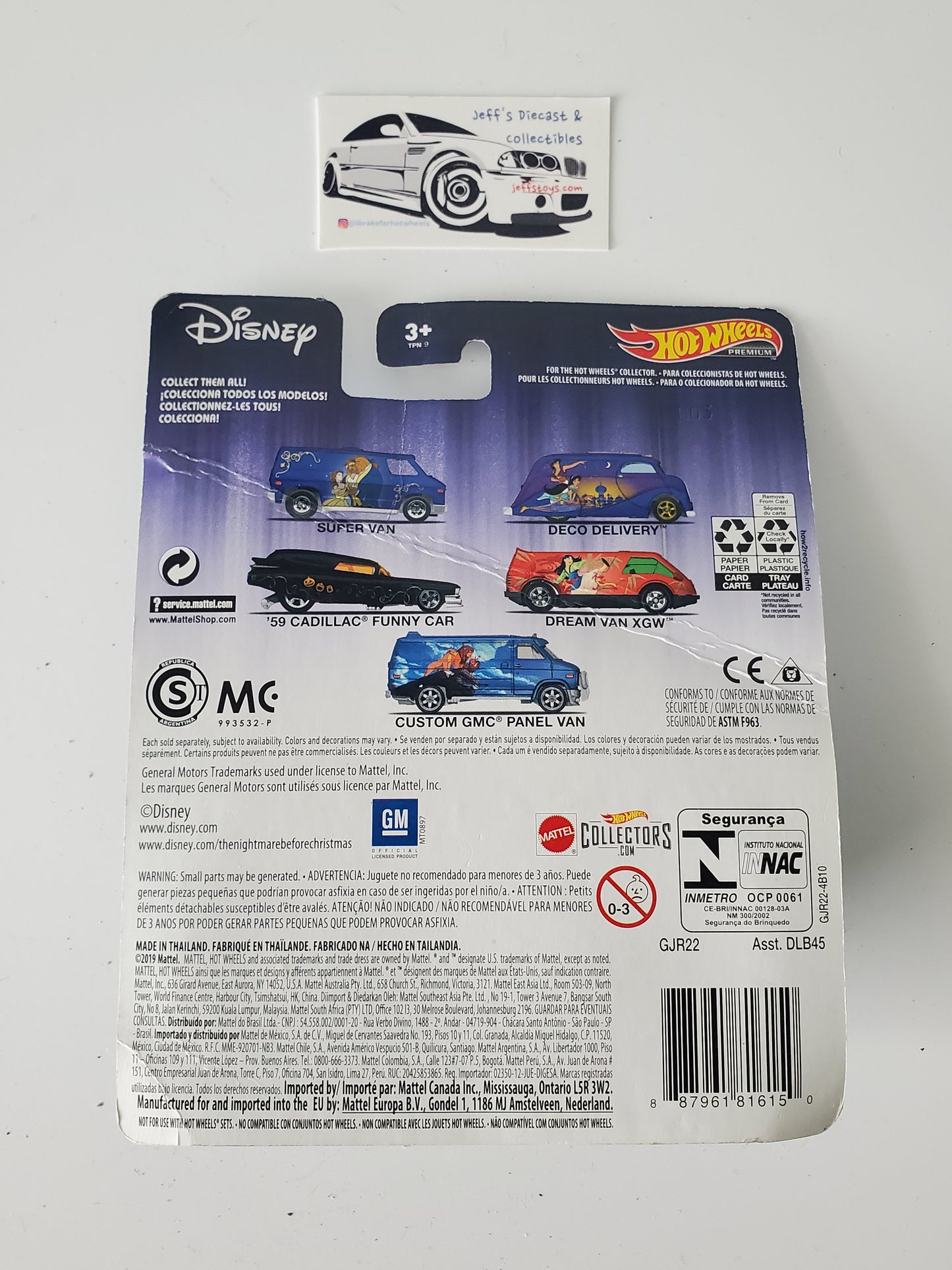 2020 Hot Wheels Premium Custom GMC Panel Van Lion King - bad card