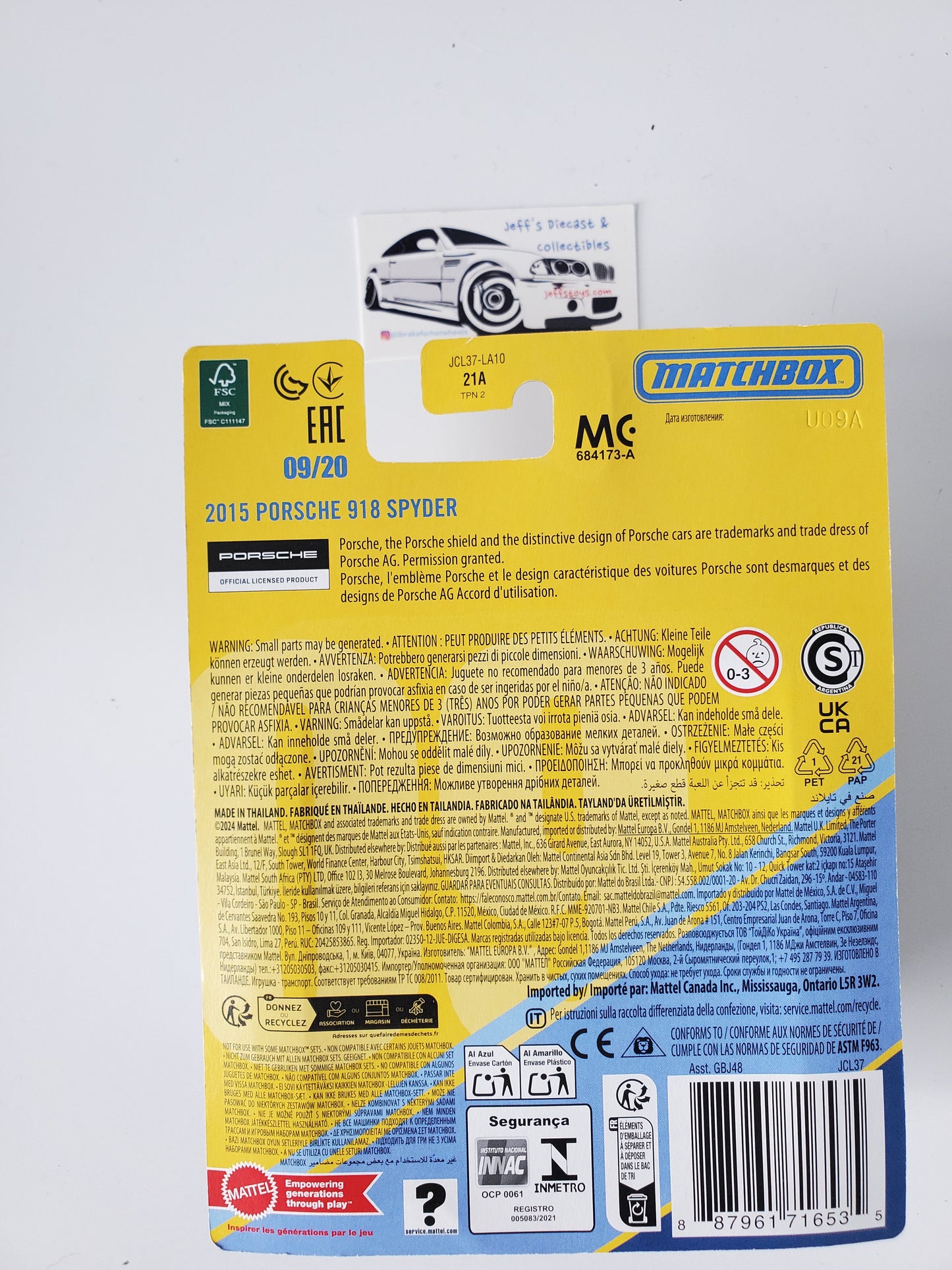 2025 Matchbox Collectors 2015 Porsche 918 Spyder