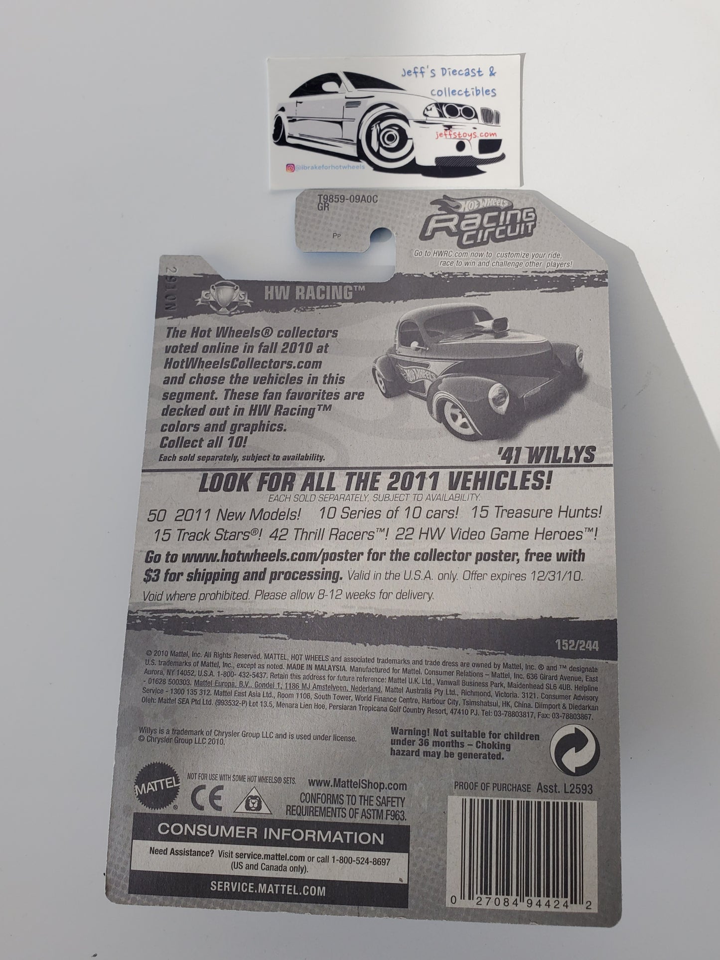 2011 Hot Wheels Custom '41 Willys Coupe #152