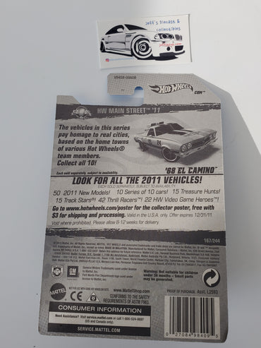 2011 Hot Wheels '68 El Camino #167 Yellow