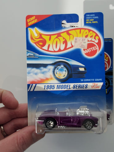 1997 Hot Wheels '58 Corvette #341 - Lot of 2 Card Variations