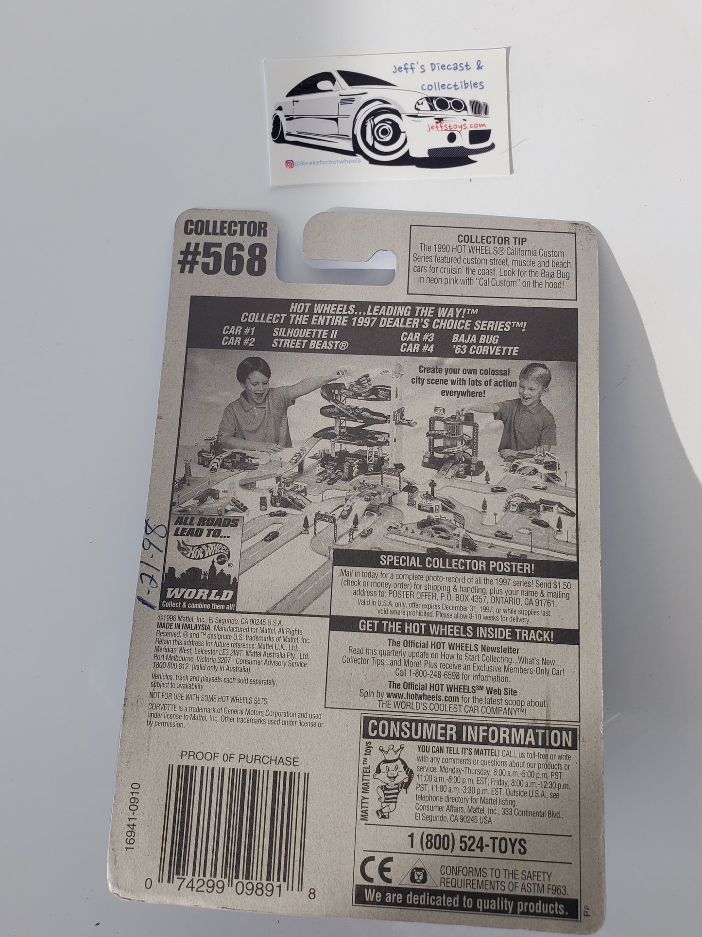 1997 Hot Wheels '63 Corvette #568