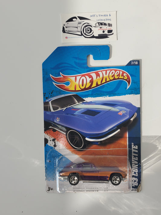 2008 Hot Wheels '63 Corvette #45 Purple/Orange - Wrong Card