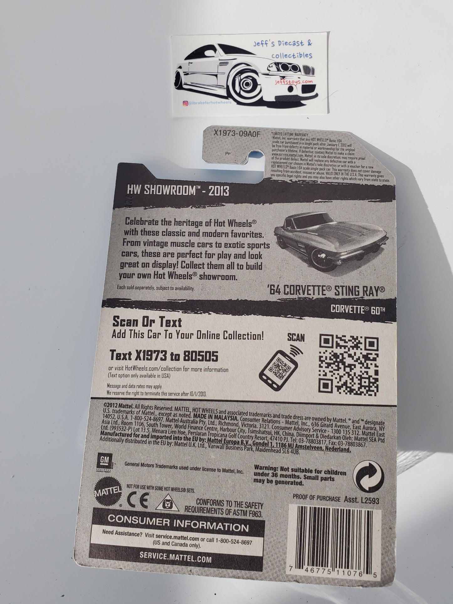 2013 Hot Wheels '64 Corvette Stingray #204