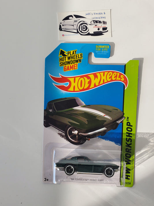 2014 Hot Wheels '64 Corvette Stingray #223 Green Kmart Exclusive Color