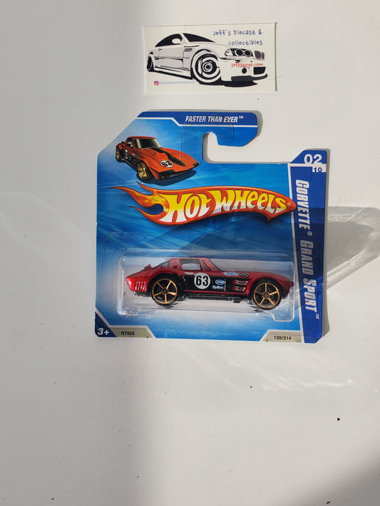 2010 Hot Wheels Corvette Grand Sport #128 Short Card FTE Red
