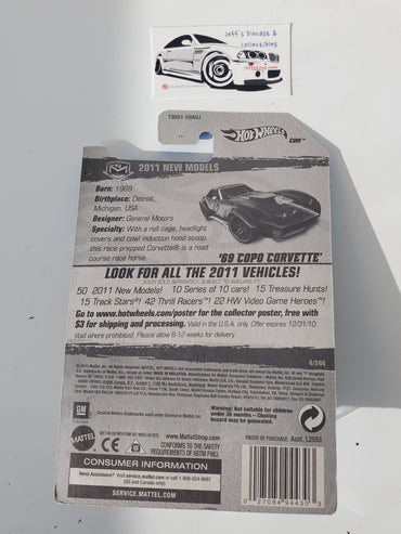 2011 Hot Wheels '69 Copo Corvette #4 Black