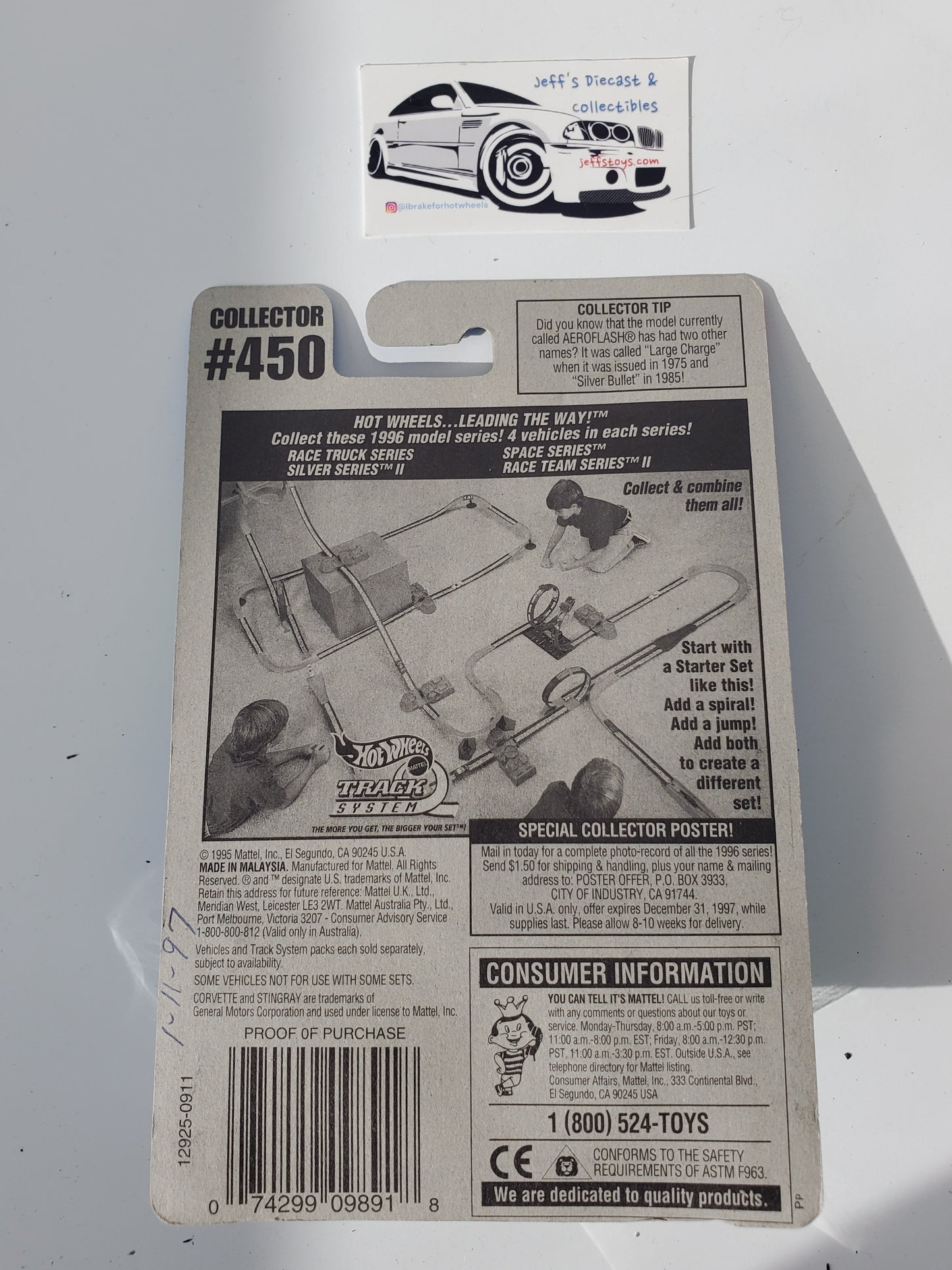 1996 Hot Wheels Corvette Stingray #450