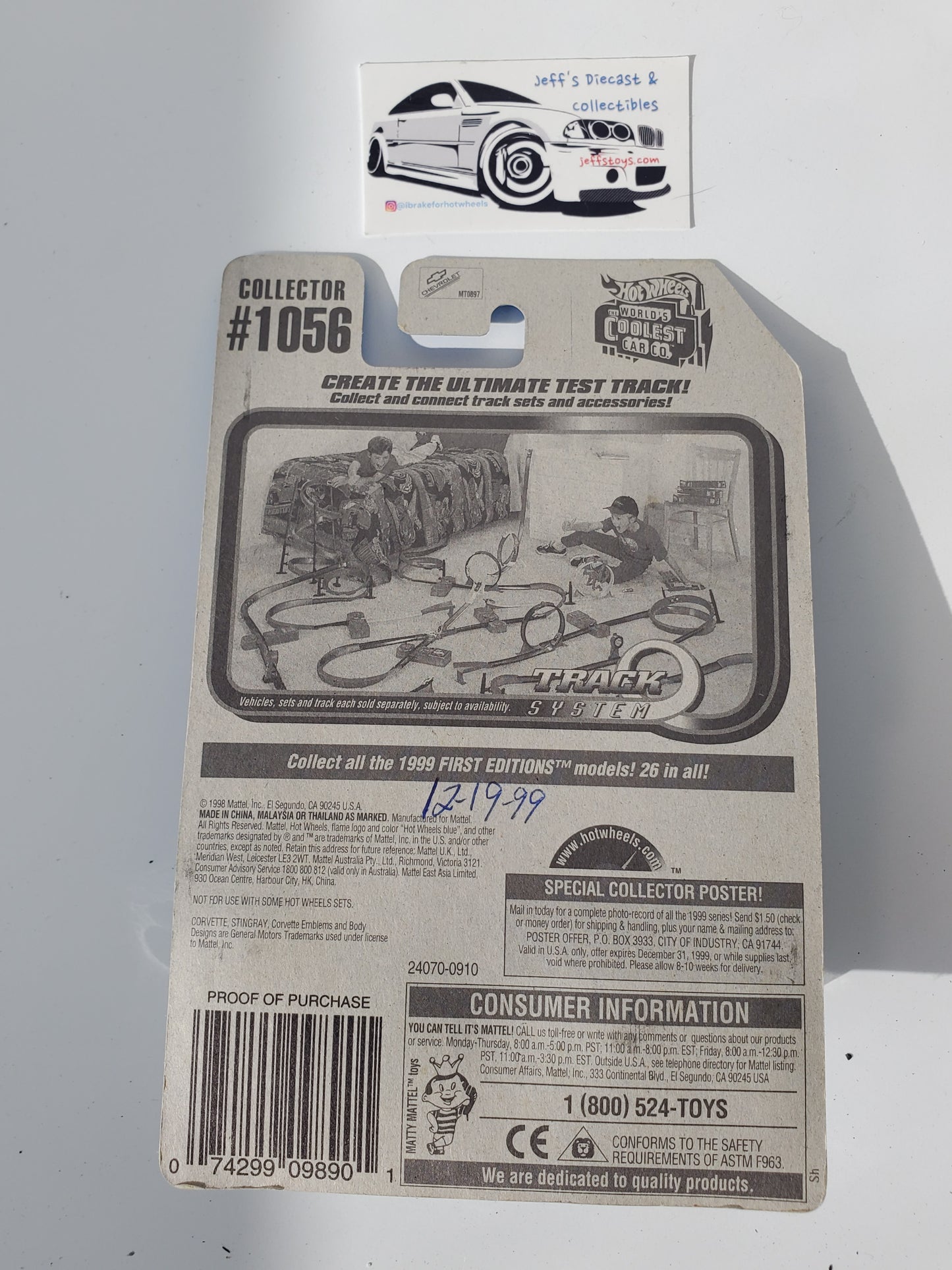 1999 Hot Wheels Corvette Stingray #1056