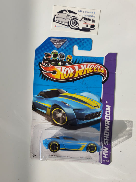 2013 Hot Wheels 2009 Corvette Stingray Concept Blue #209