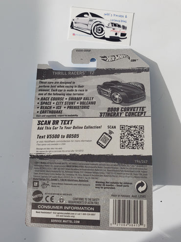2012 Hot Wheels 2009 Corvette Stingray Concept #196