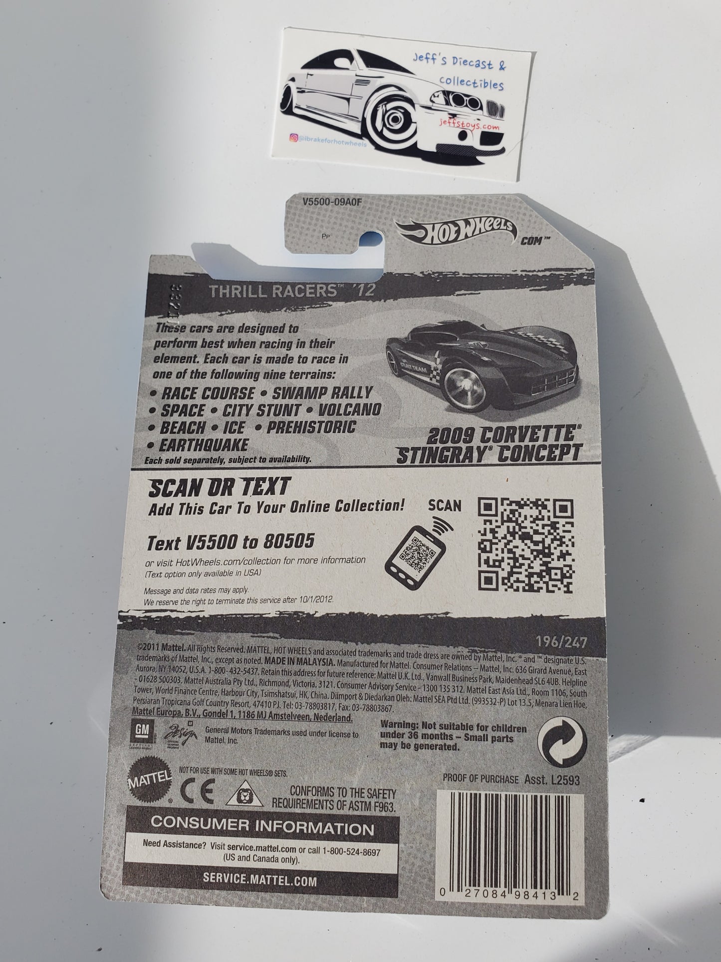 2012 Hot Wheels 2009 Corvette Stingray Concept #196