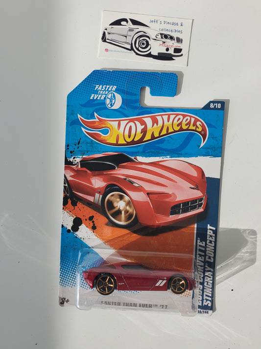 2011 Hot Wheels 2009 Corvette Stingray Concept #148 Red