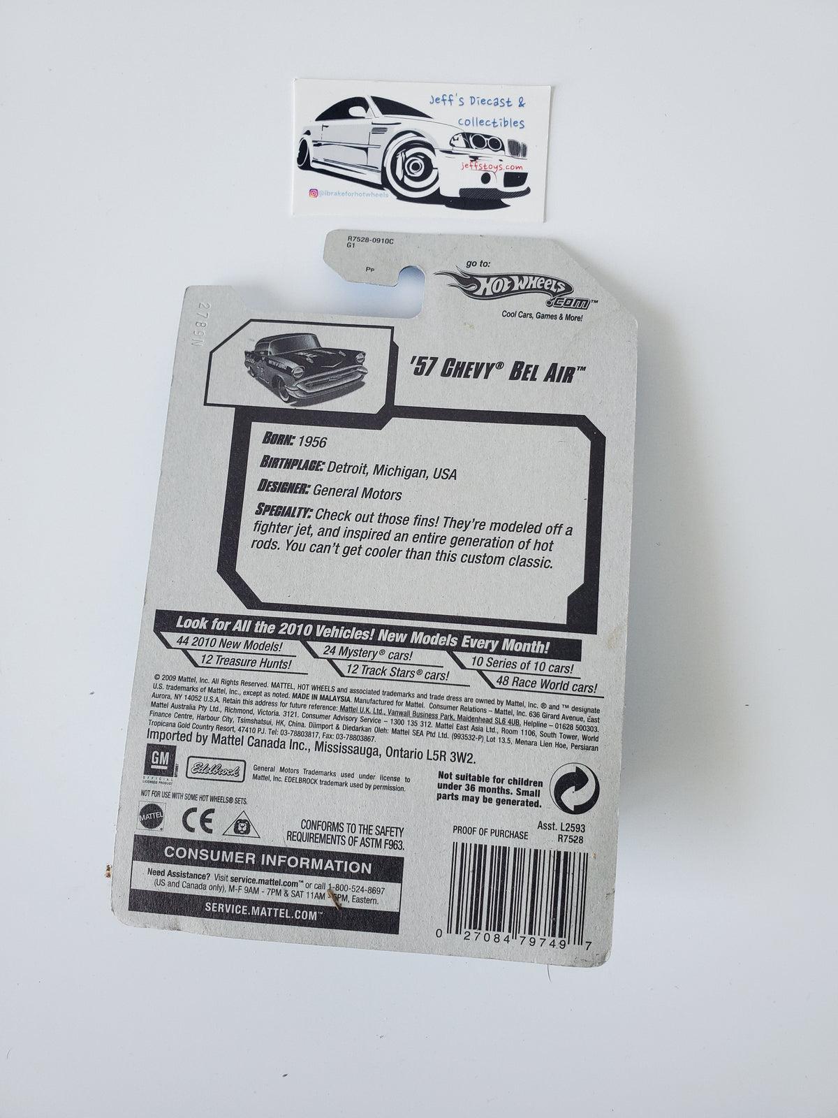 2010 Hot Wheels '57 Chevy Bel Air Black #103