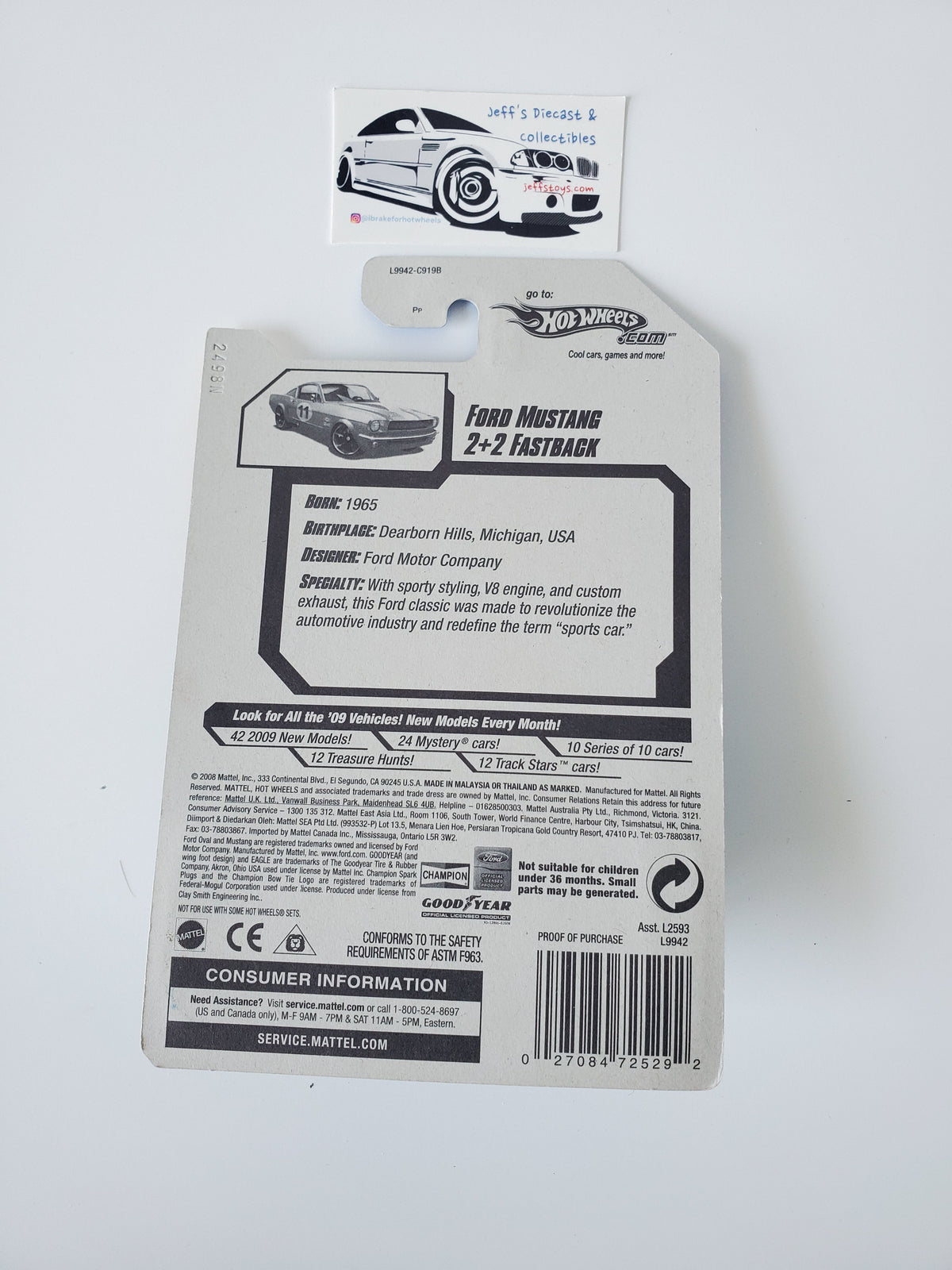 2008 Hot Wheels Ford Mustang Fastback Silver #27