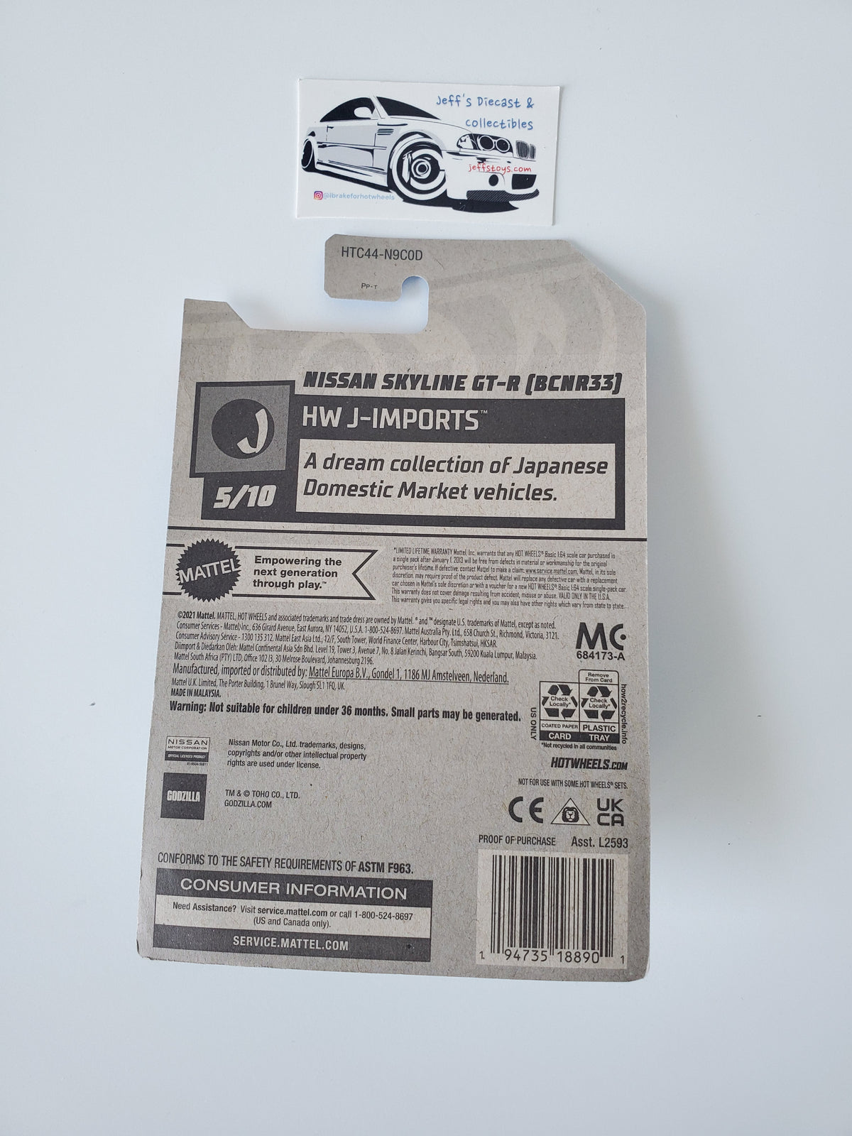 2024 Hot Wheels Nissan Skyline GT-R Godzilla #96