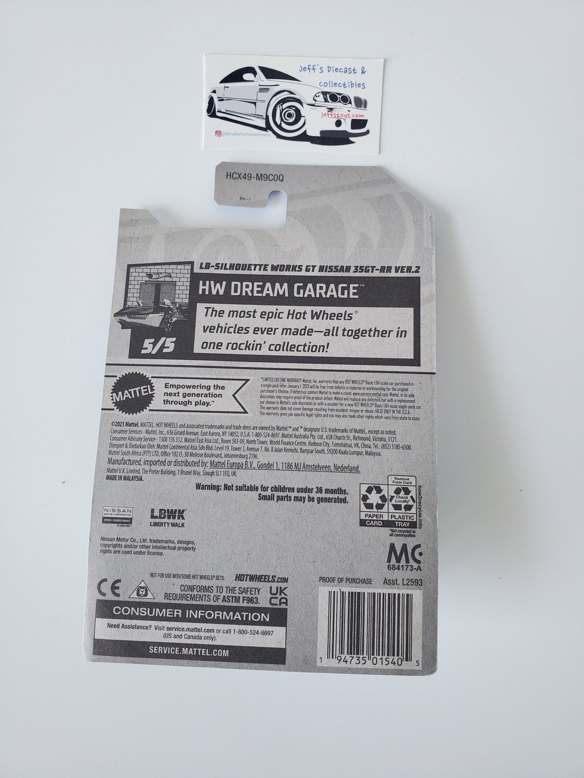 2022 Hot Wheels Nissan 35GT-RR LB-Silhouette Works GT #154