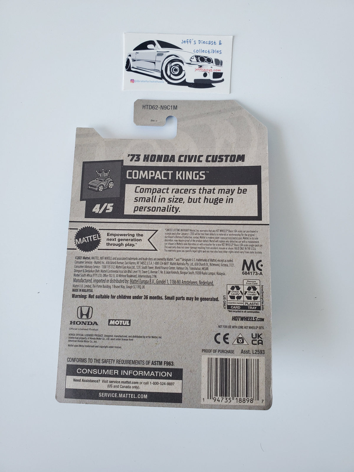 2024 Hot Wheels '73 Honda Civic Custom #90