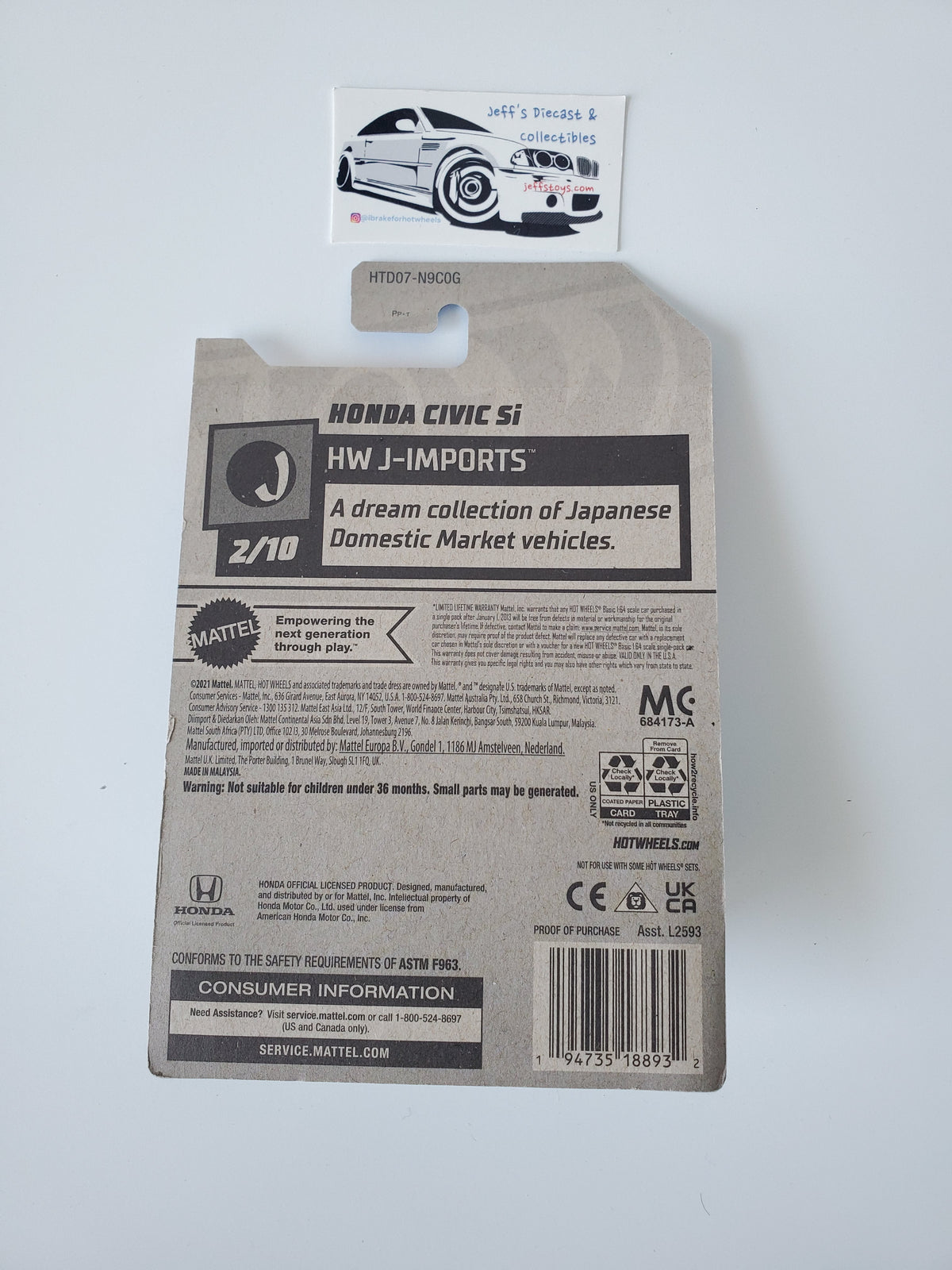 2024 Hot Wheels '73 Honda Civic SI #45 White